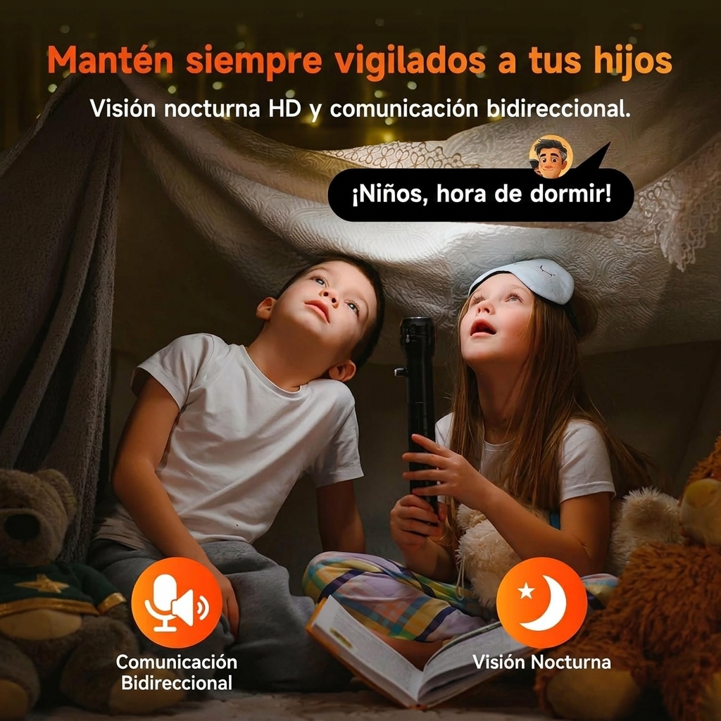 Cámara de seguridad inteligente 3 MP 2K, monitor para bebés y cámara para mascotas, visión nocturna a color, detección de movimiento, instalación fácil, almacenamiento en la nube o tarjeta SD. - Imagen 3