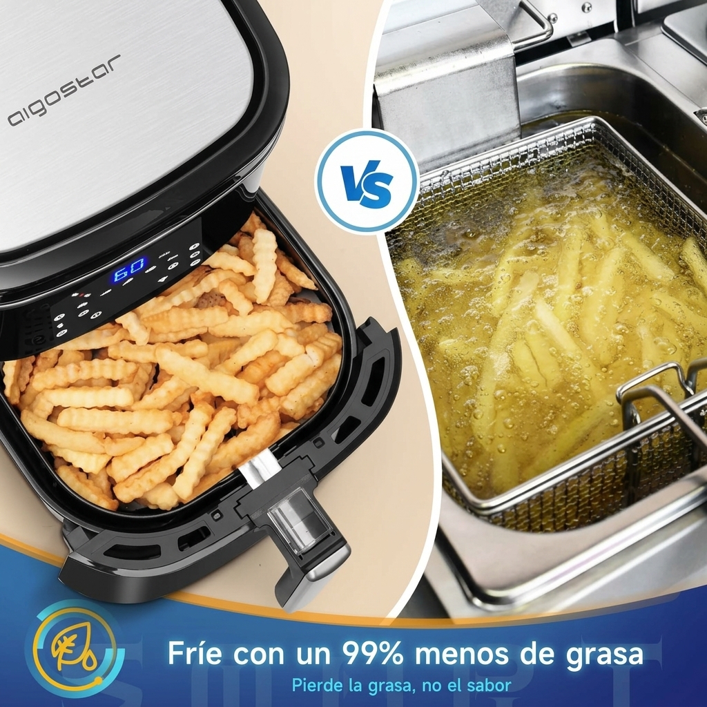 Freidora de Aire sin Aceite XXL 7L,1900W, Inteligente. Conexión Wifi.Pantalla LED táctil, 7 funciones preestablecidas Libre de BPA REGALO: 1,7L Hervidor Eléctrico - Bild 3