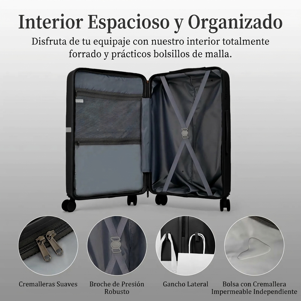 Set de 4 maletas expandibles AAIVV, juego de maletas de viaje de ABS con ruedas dobles giratorias, cerradura TSA, carcasa rígida resistente, tamaños 13/20/26/28 pulgadas, ideal como regalo para la vuelta al cole. - Bild 2