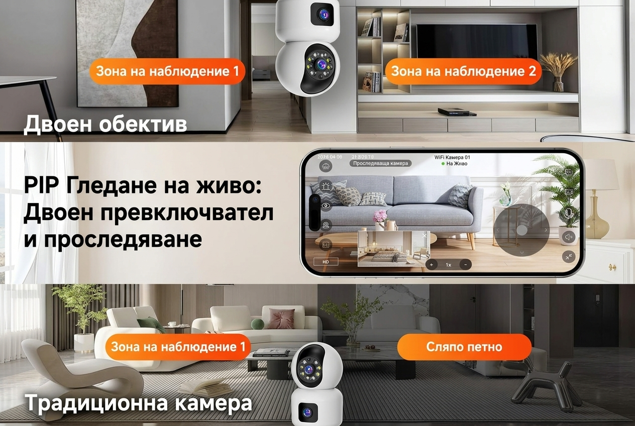 3 MP 2K смарт охранителна камера, бебефон и камера за домашни любимци, цветно нощно виждане, засичане на движение, лесен монтаж, съхранение в облак / SD карта. - Image 4